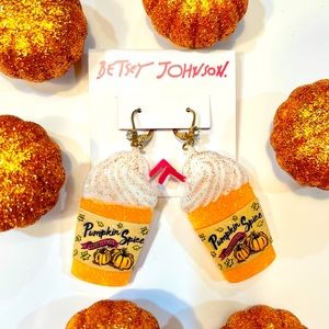 BETSEY JOHNSON PUMPKIN SPICE LATTE EARRINGS